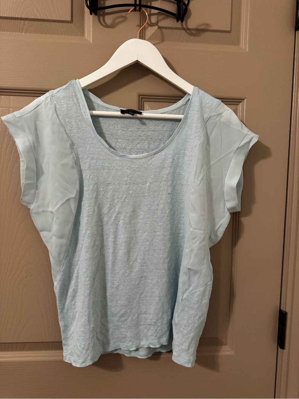 The Limited Pale Blue Scoop Neck Short Sleeve Top
